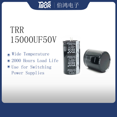 Ο Μαύρος 35X50MM ηλεκτρολυτικός πυκνωτής 15000UF 50V υψηλής τάσης