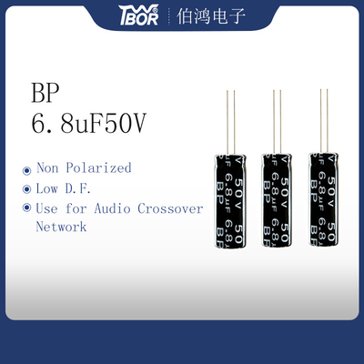 Ακουστικός πυκνωτής 25X25MM ενισχυτών της BP 6.8uF50V ακτινωτοί ηλεκτρολυτικοί πυκνωτές μολύβδου