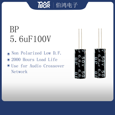 ο ακουστικός πυκνωτής ενισχυτών 10x16mm 5.6uF100V πόλωσε μη χαμηλό D.F.
