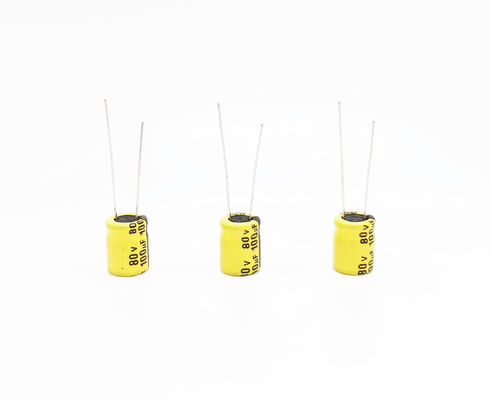 Υψηλής θερμοκρασίας ηλεκτρολυτικοί πυκνωτές 100UF80V 10X13mm του TW BOR