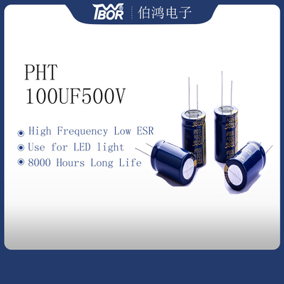 100uF500V ελαφρύς πυκνωτής 22x35mm των οδηγήσεων