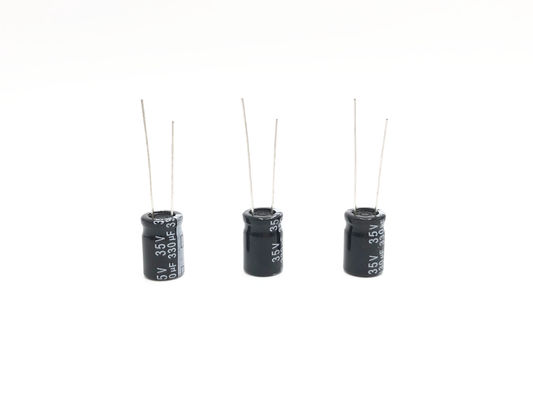 Μικροσκοπικός πυκνωτής 330UF35V 10X15mm του TW BOR ακτινωτοί ηλεκτρολυτικοί πυκνωτές