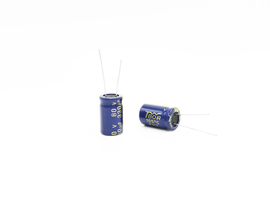 Μπλε ηλεκτρολυτικός πυκνωτής 13X20mm αργιλίου 330UF 80V μακρά ζωή 10000 ωρών