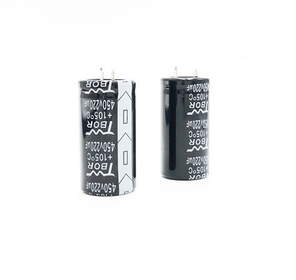 Μαύρη ευρεία θραύση θερμοκρασίας στον πυκνωτή 450v 220uf TW BOR