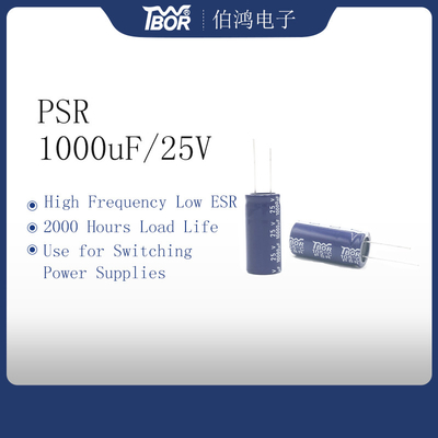 Χαμηλός ESR 1000UF25V μικροσκοπικός πυκνωτής 10x17mm HF