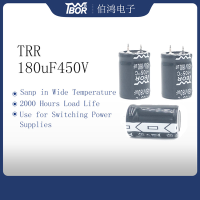 Θραύση 180UF450V 25x40mm στην ευρεία θερμοκρασία RoHS πυκνωτών δύναμης